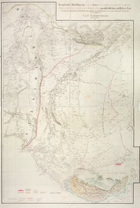 Kaart van de Cutch-regio van India en de grens met het naburige Baluchistan, door Carl Zimmerman, 1851